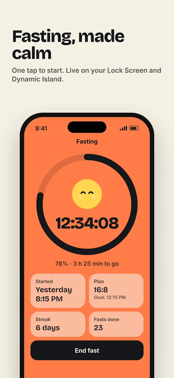 Fasting made calm, live on the Lock Screen